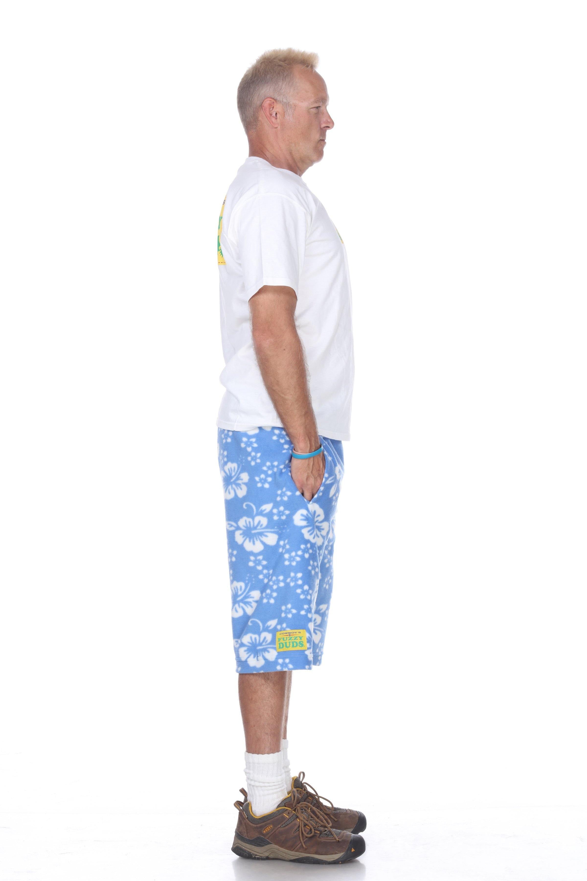 Mens - Blue Hibiscus - Fuzzy Duds